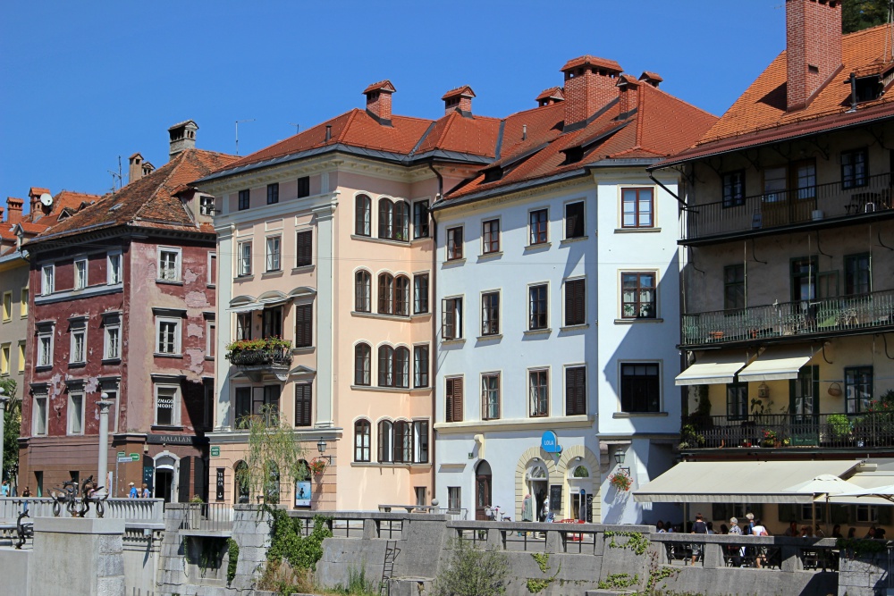 Häuserzeile in Ljubljana